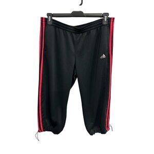 Adidas Black Red Climalite Track Pants Size XL Drawstring Pockets Sportswear